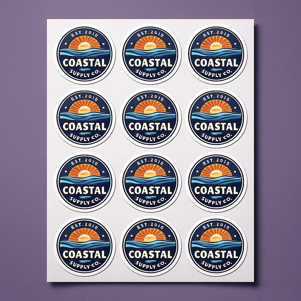 Illustrative sticker sheets mockup
