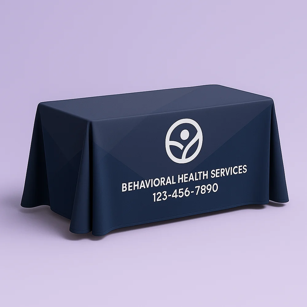 Illustrative table covers mockup