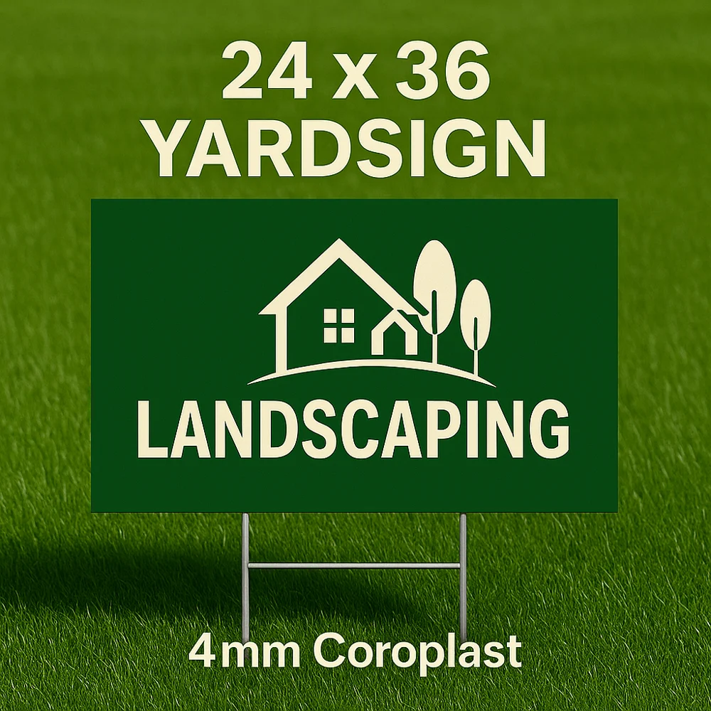 Illustrative yard signs mockup